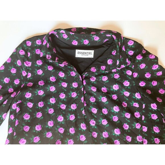 Essentiel Antwerp Rose A-Line Dress Black Purple Size 34 - Picture 5 of 8